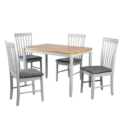 Altona 3.5m Dining Table Set - Solid Hardwood/Stone Grey