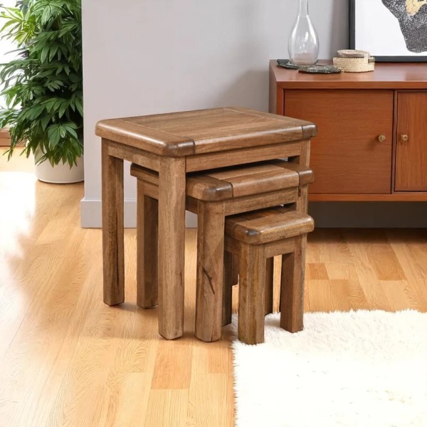 Dorset Nest of Tables - Smoked Oak Finish