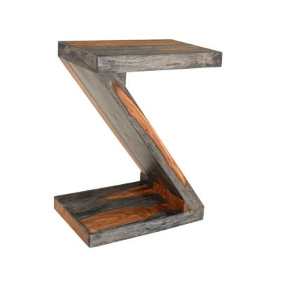 Cube Goa Z Side Table - Dark Grey Stain and Rosewood Finish