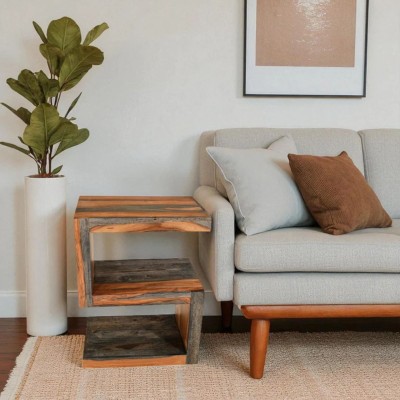 Cube Goa S Side Table - Dark Grey Stain and Rosewood Finish