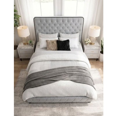 Rhea 4ft6 Bedframe - Light Grey