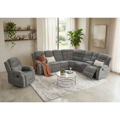 Alec Recliner Sofa Range - Dark Grey