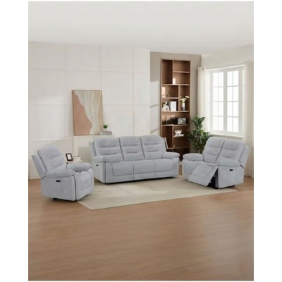 Antonio Electric Recliner Sofa Range - Light Grey