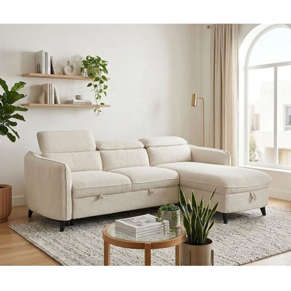 Quinton Interchangable Chaise Sofabed - Beige