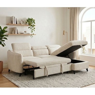 Quinton Interchangable Chaise Sofabed - Beige