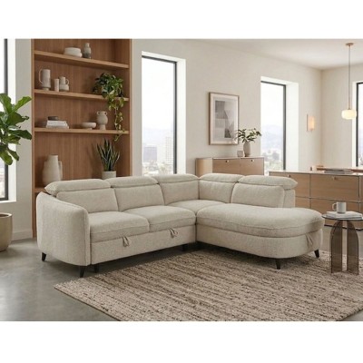 Quinton RHF Corner Sofabed - Beige
