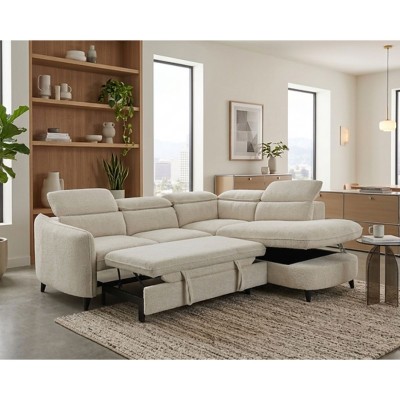 Quinton RHF Corner Sofabed - Beige