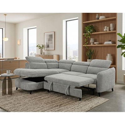 Quinton LHF Corner Sofabed - Grey