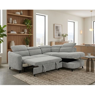 Quinton RHF Corner Sofabed - Grey