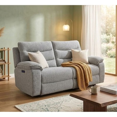 Windsor  2 Seater Electric Recliner Sofa - Silver