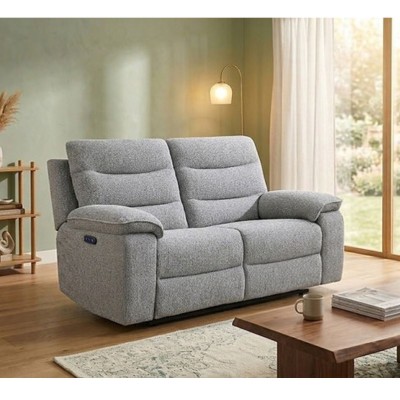 Windsor  2 Seater Electric Recliner Sofa - Silver