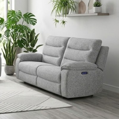 Windsor 3 Seater Electric Recliner Sofa - Silver