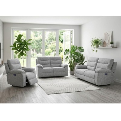 Windsor 3 Seater Electric Recliner Sofa - Silver