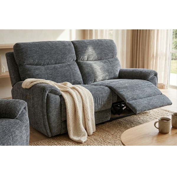 Taylor 3 Seater Electric Recliner Sofa - Grey