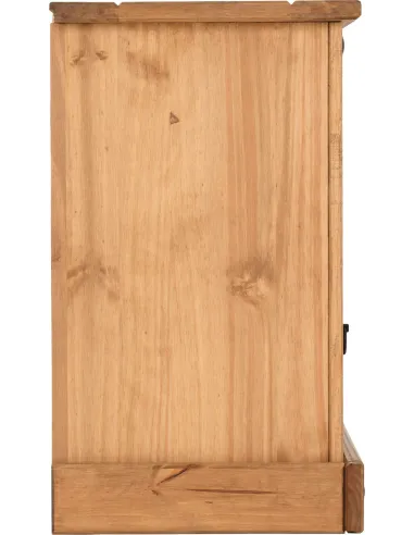 Corona 1 Drawer 1 Door Bedside Locker - Distressed Waxed Pine