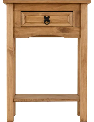 Corona 1 Drawer Console Table - Distressed Waxed Pine