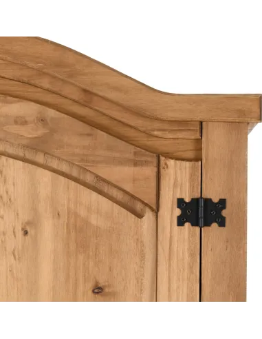 Corona 2 Door Wardrobe - Distressed Waxed Pine