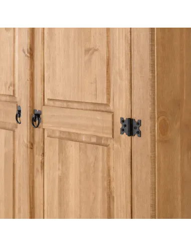 Corona 2 Door Wardrobe - Distressed Waxed Pine