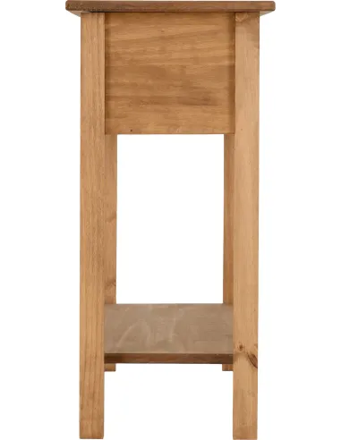 Corona 2 Drawer Console Table With Shelf - Distressed Waxed Pine