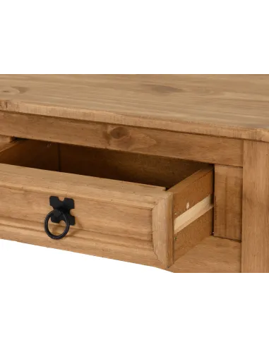 Corona 2 Drawer Console Table With Shelf - Distressed Waxed Pine