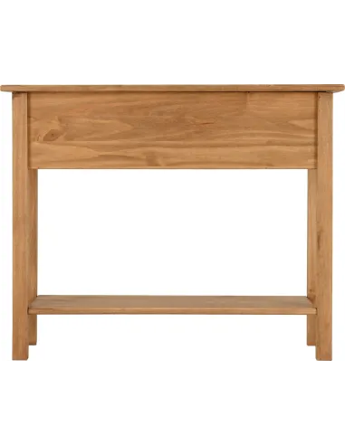 Corona 2 Drawer Console Table With Shelf - Distressed Waxed Pine