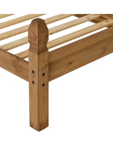 Corona 3FT Low End Bedframe - Distressed Waxed Pine