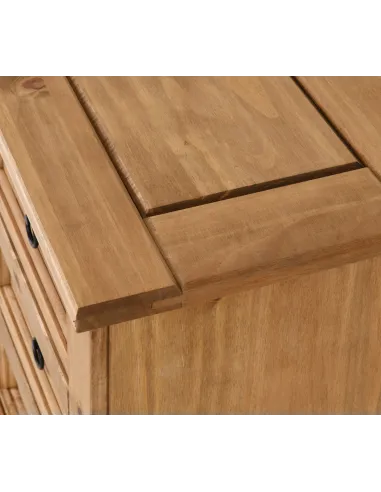 Corona 3 Drawer Bedside Locker - Distressed Waxed Pine