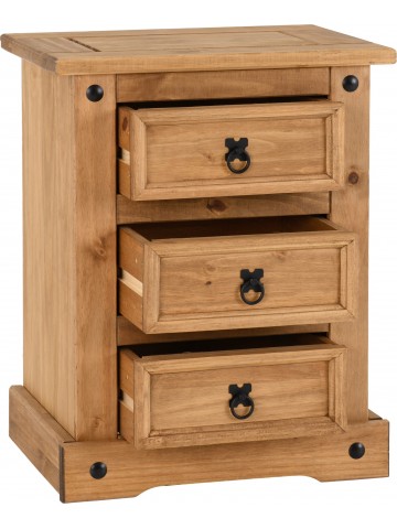 Corona 3 Drawer Bedside -...