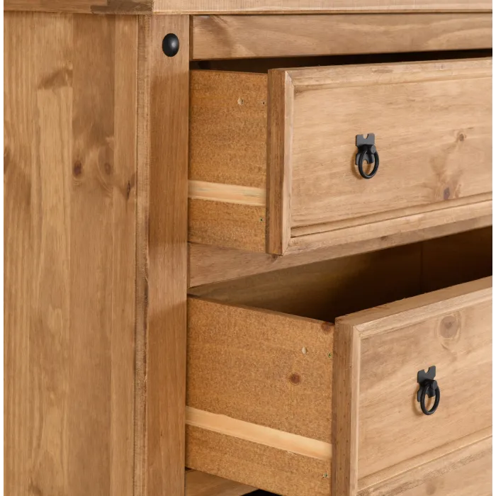 Corona 4 Drawer Chest - Distressed Waxed Pine