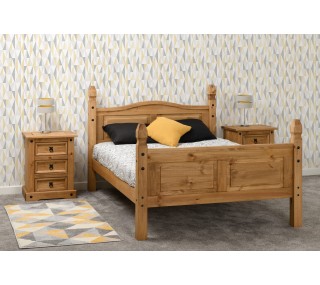 Corona 5FT High End Bedframe - Distressed Waxed Pine | furniture shop carlow, furniture carlow, furniture naas, furniture wexford, furniture ireland, furniture stores dublin
