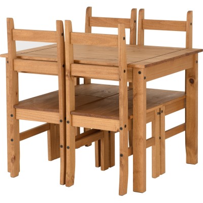 Corona Budget Dining Set - Distressed Waxed Pine