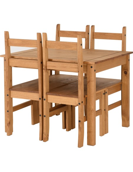 Corona Budget Dining Set - Distressed Waxed Pine