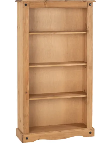 Corona Medium Bookcase - Distressed Waxed Pine