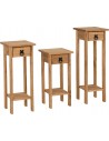Set of 3 Genoa Plant Stands - Distressed Waxed Pine