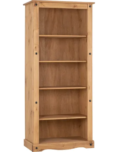 Corona Tall Bookcase - Distressed Waxed Pine