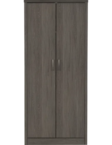 Lisbon 2 Door Wardrobe - Black  Wood Grain