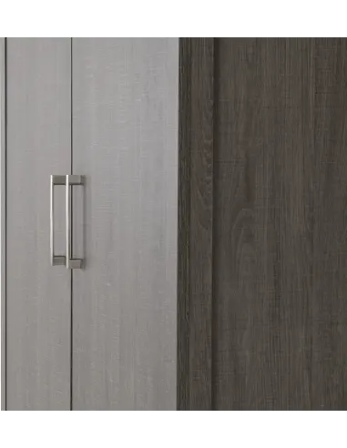 Lisbon 2 Door Wardrobe - Black  Wood Grain