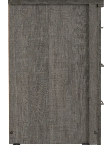 Lisbon 3 Drawer Bedside Locker - Black  Wood Grain