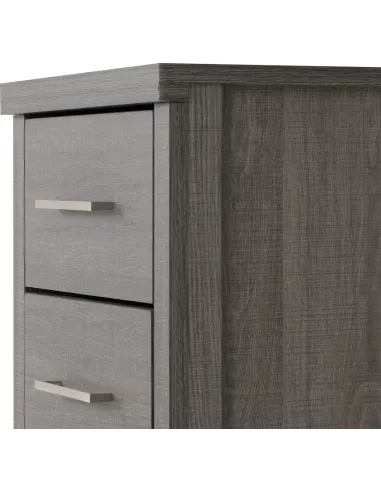 Lisbon 3 Drawer Bedside Locker - Black  Wood Grain