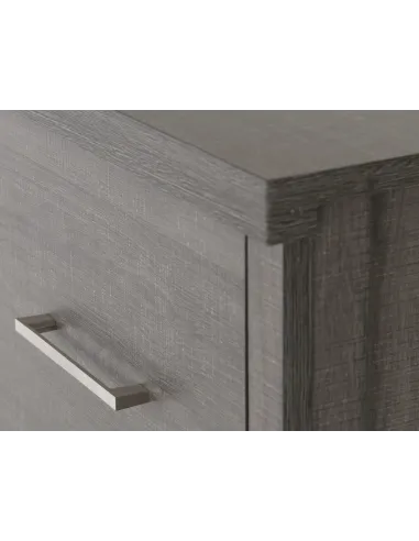 Lisbon 3+2 Drawer Chest - Black  Wood Grain