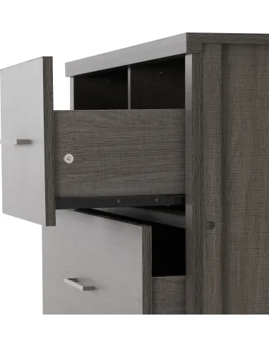 Lisbon 3+2 Drawer Chest - Black  Wood Grain