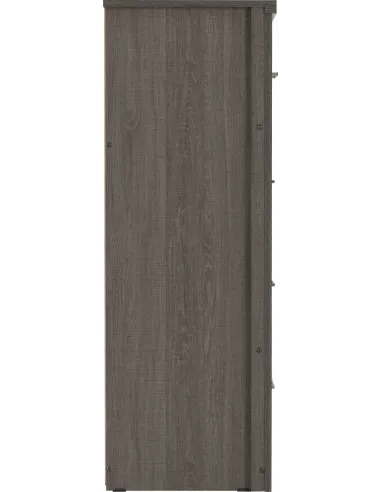 Lisbon 3+2 Drawer Chest - Black  Wood Grain