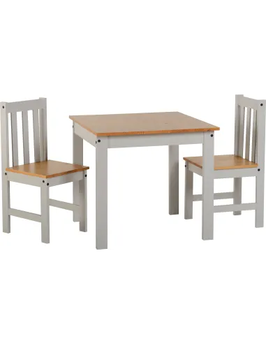 Ludlow 1+2 Dining Set - Grey/Oak Effect