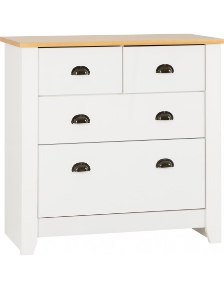 Ludlow 2+2 Drawer Chest - White/Oak Effect