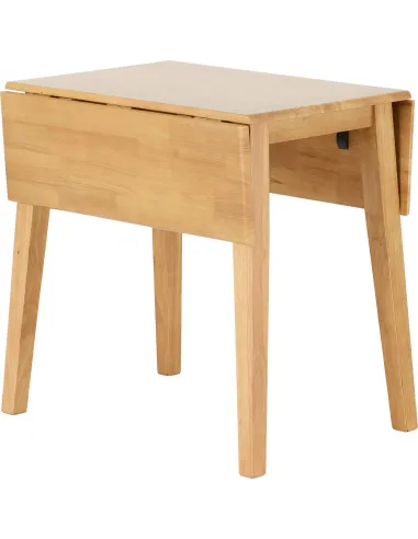 Mason Double Drop Leaf Dining Set (x2 Chairs) - Oak Varnish/Brown PU