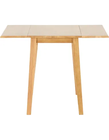 Mason Double Drop Leaf Dining Set (x2 Chairs) - Oak Varnish/Brown PU