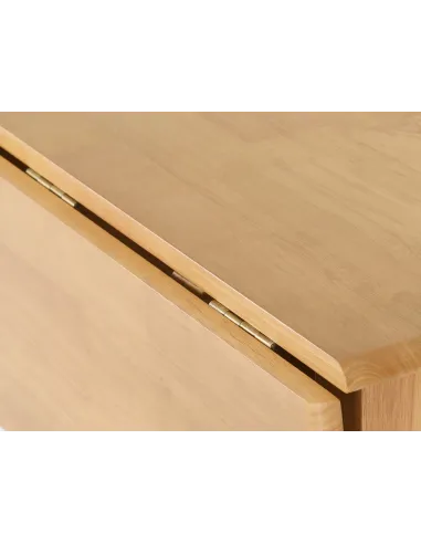 Mason Double Drop Leaf Dining Set (x2 Chairs) - Oak Varnish/Brown PU