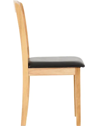 Mason Double Drop Leaf Dining Set (x2 Chairs) - Oak Varnish/Brown PU