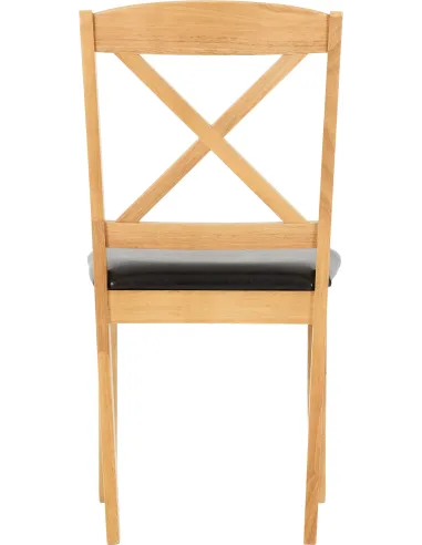 Mason Double Drop Leaf Dining Set (x2 Chairs) - Oak Varnish/Brown PU