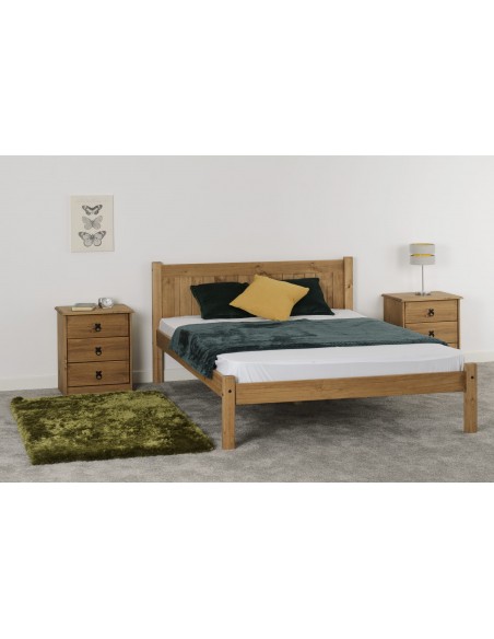 Maya 4FT Bedframe - Distressed Waxed Pine